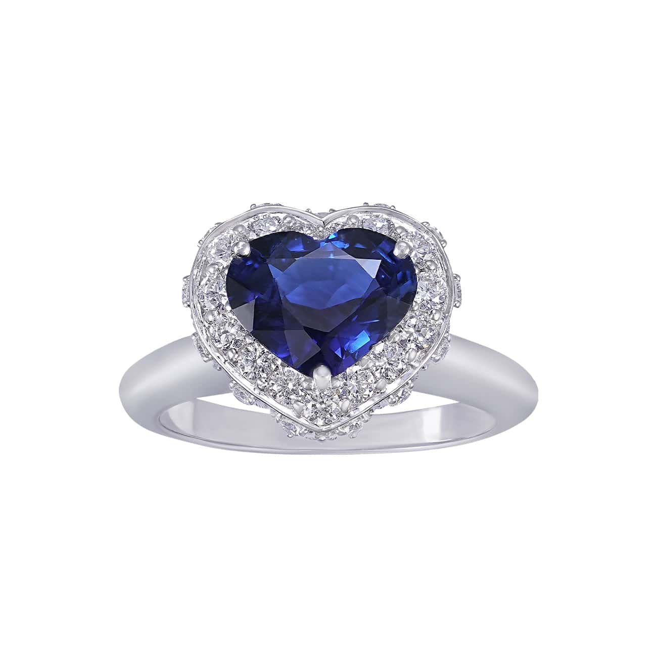 Heart Shape Sapphire & Diamond Ring | Welcome to the World of Burma's ...